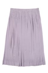 Rochas Crepe De Chine Pleated Silk Skirt in Purple