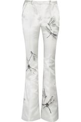 Alexander McQueen Silk Blend Satin Dragonfly Jacquard Pants