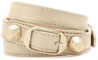 Balenciaga Giant Leather Double Wrap Around Bracelet - Lyst