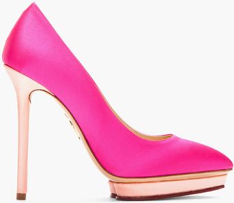 Charlotte Olympia Satin Heart Debonaire Court Pumps - Lyst