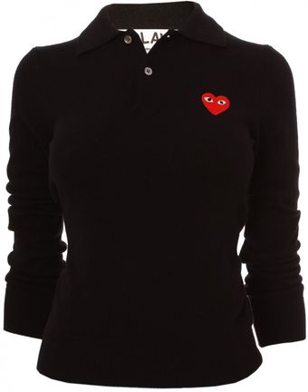 Comme Des Garçons Heart Knit Polo  - Lyst
