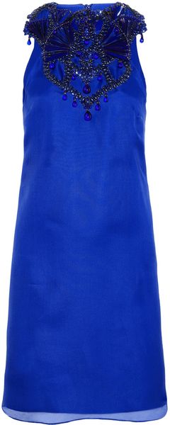 Gucci Embellished Silkorganza Mini Dress - Lyst