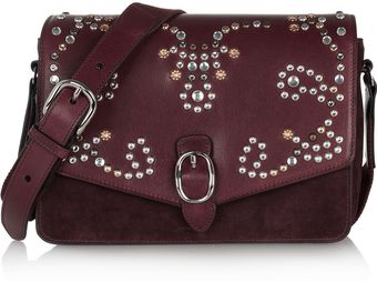 Isabel Marant Laura Studded Leather and Suede Shoulder Bag - Lyst