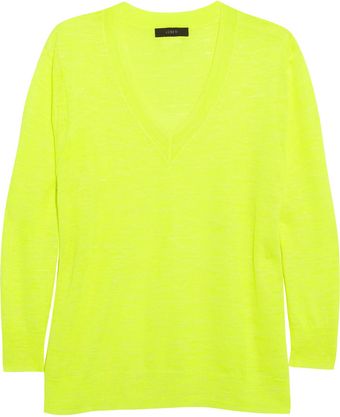 J.Crew Neon Fineknit Linenblend Sweater - Lyst