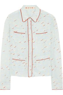 Marni Enigma Silk Crepe De Chine Pajama Shirt - Lyst