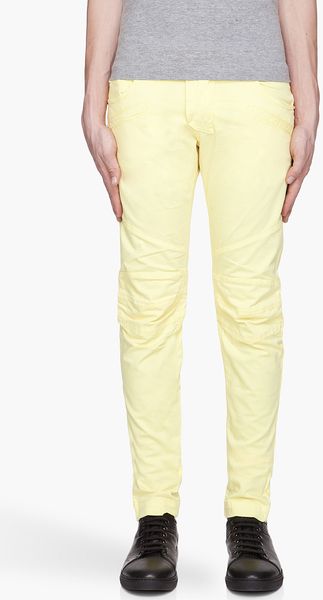 Pierre Balmain  Stitched Pleat Super Skinny Jeans - Lyst