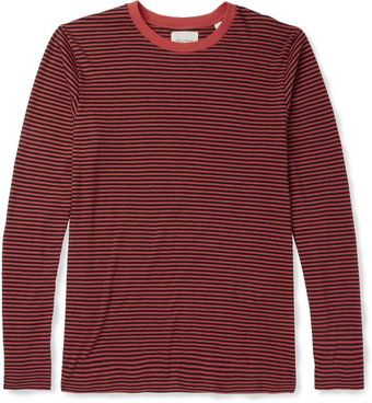Billy Reid Striped Cotton and Cashmereblend Longsleeved Tshirt - Lyst