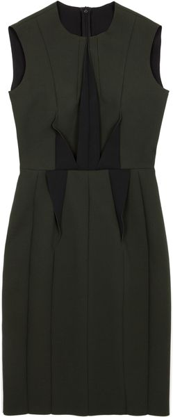 Cedric Charlier Vert Double Crepe Dress - Lyst