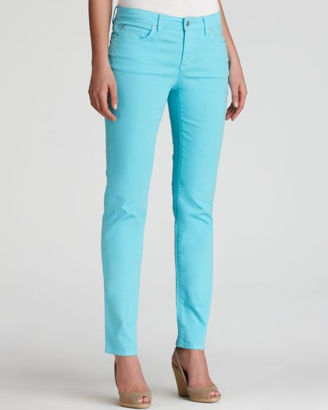 Eileen Fisher Skinny Ankle Jeans in Deep Aqua Campaign in Blue (deep 