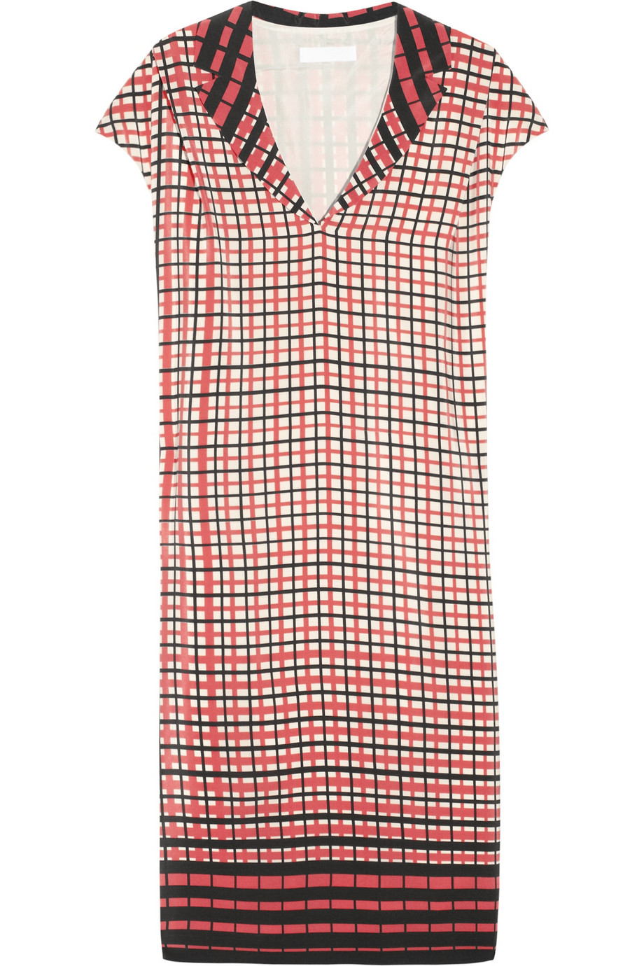 Nicole Farhi Summer Check Printed Silk Dress in Red Lyst