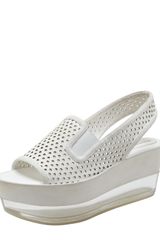 Stella McCartney Perforated Leather Lucite Flatform Sand