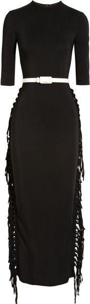 Alessandra Rich Fringed Crepe Gown - Lyst