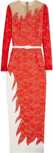 Alessandra Rich Flameeffect Lace Dress - Lyst