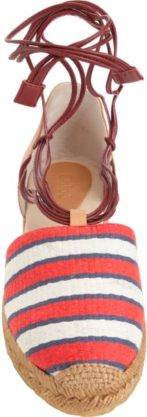 ChloÃ© Ankle Tie Espadrille in White (multi) | Lyst