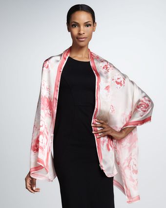 Giorgio Armani Floral Brushstroke Silk Stole - Lyst