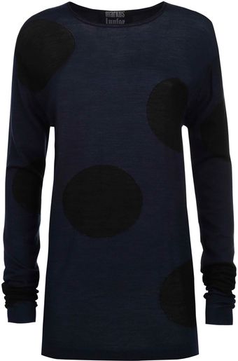 Markus Lupfer Navy Intarsia Polka Dot Jumper - Lyst