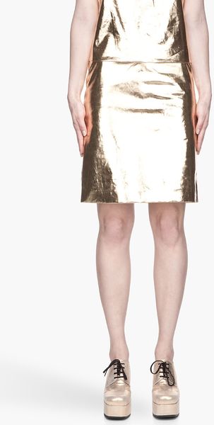 Simone Rocha Metallic Gold Pencil Skirt - Lyst