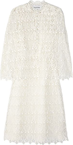 Valentino Lace Cape Dress - Lyst