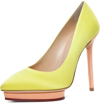 Charlotte Olympia Debonaire Pump in Yellow Apricot - Lyst