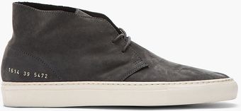 Common Projects Charcoal Nubuck Chukka Sneakers - Lyst