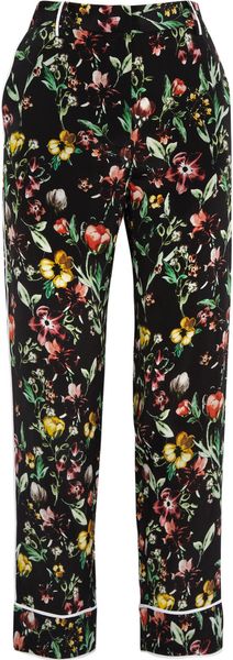 3.1 Phillip Lim Botanical Print Tapered Silk Pants - Lyst
