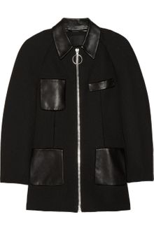 Alexander Wang Textured twill and Leather Jacket - Lyst