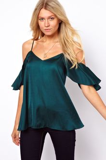ASOS Collection Cami with Cold Shoulders and Ruffle Sleeves - Lyst