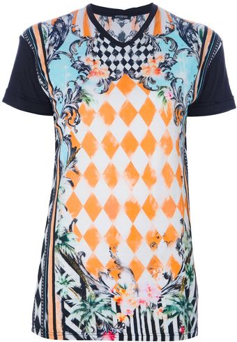 Balmain Printed T-Shirt - Lyst