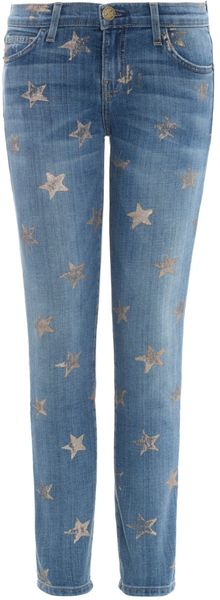 Current/Elliott Rose Gold Star Stiletto Jeans - Lyst