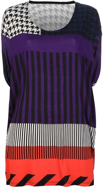 Issey Miyake Short Printed Tshirt Dress - Lyst
