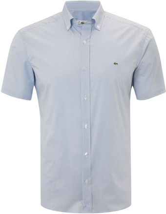 Lacoste Short Sleeved Gingham Shirt - Lyst