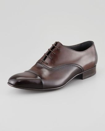 Lanvin Torsade Captoe Oxford Dark Brow - Lyst