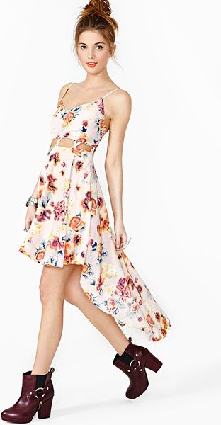Nasty Gal Rosy Lattice Dress - Lyst
