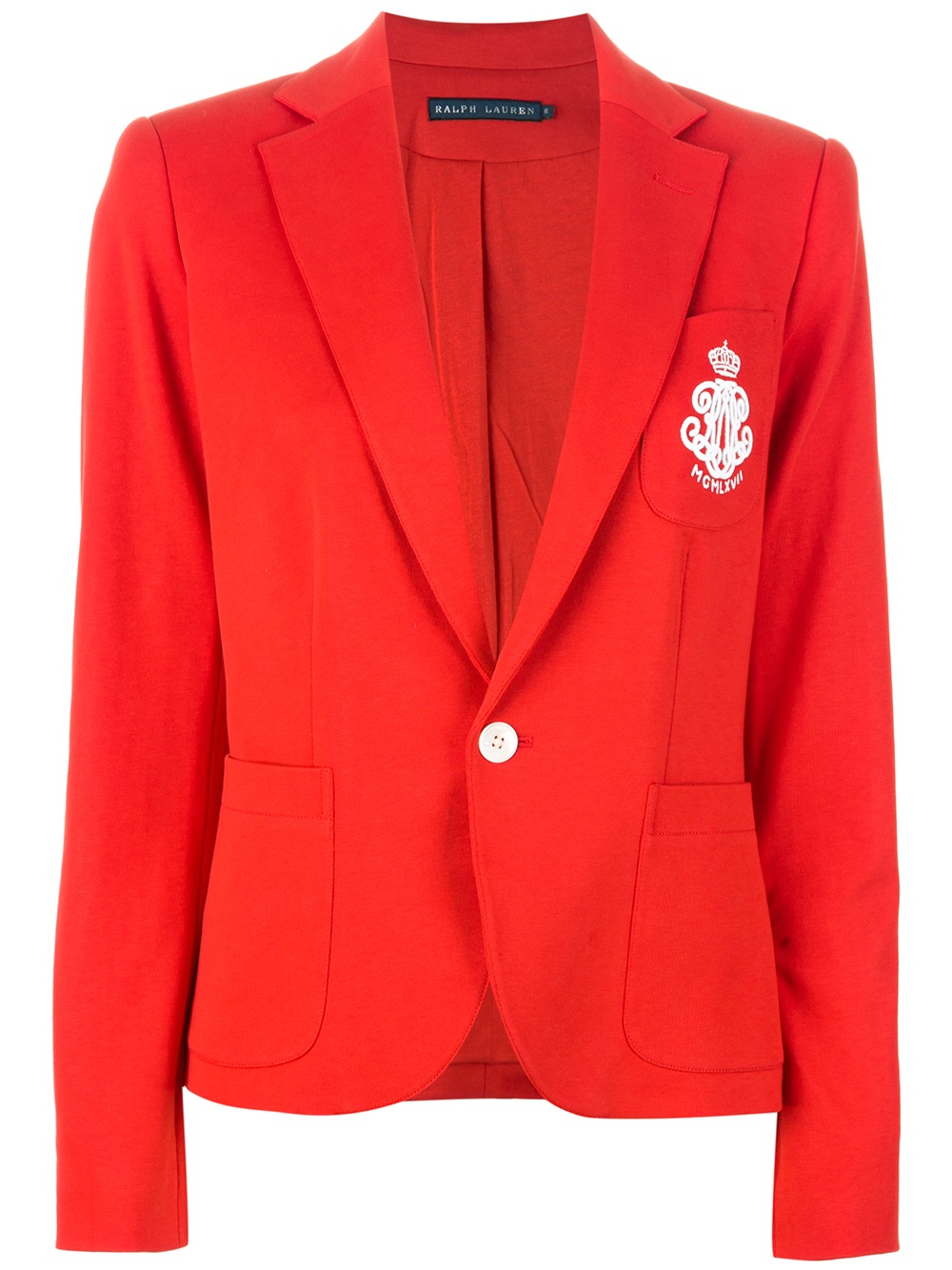 Ralph Lauren Blue Label Logo Crest Blazer in Red | Lyst