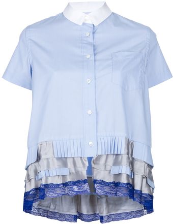 Sacai Layered Hem Blouse - Lyst