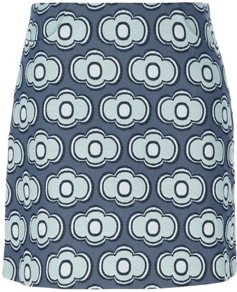 Tara Jarmon Contrast Floral Print Skirt - Lyst
