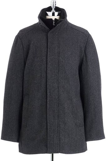 Calvin Klein Herringbone Coat - Lyst