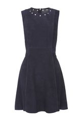 Victoria, Victoria Beckham Stencil Suede Sheath Dress