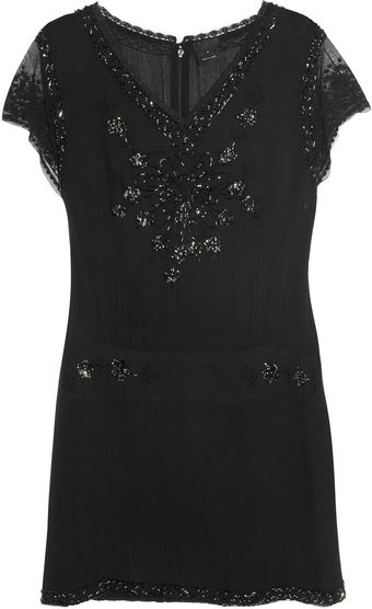 Anna Sui Beaded Silk georgette Tunic - Lyst