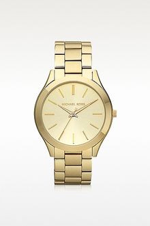 Michael Kors Runway Slim Gold Tone Watch - Lyst