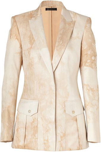 Versace Beige Tie-Dye Silk Blazer - Lyst