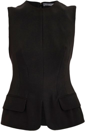 Alexander McQueen Leaf Crepe Peplum Top - Lyst