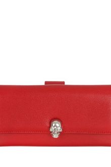 Alexander McQueen Red City Leather Skull Charm Wallet - Lyst