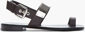 Giuseppe Zanotti Chocolate Brown and Silver Plated Zak 10 Sandals - Lyst