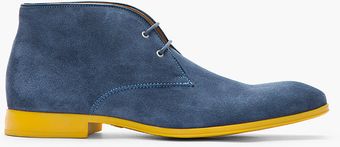 Kenzo Blue Suede Yellow Soled Hanly Desert Boots - Lyst