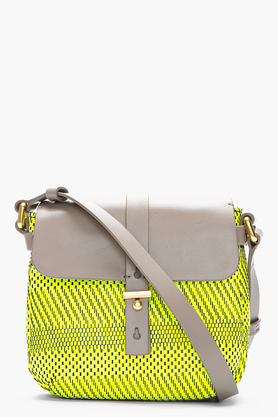 Marc By Marc Jacobs Neon Yellow Weavy Leather Isabelle Werdie Shoulder Bag in Yellow | Lyst