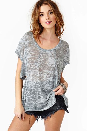 Nasty Gal Slash Tee Gray - Lyst
