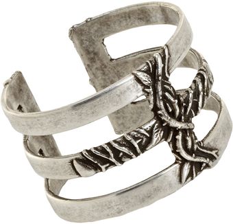 Pamela Love Antique Silver Vine Cross Cuff - Lyst