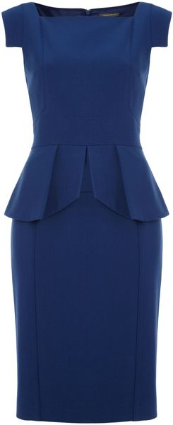 Pied A Terre Sleeve Detail Peplum Dress - Lyst