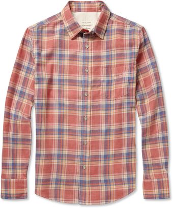 Rag & Bone Yokohama Slim Fit Plaid Brushed Twill Shirt - Lyst